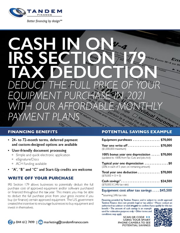 IRS Section 179 financing benefits